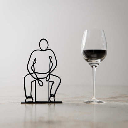 Cajon Player - Customized Line Art Figure