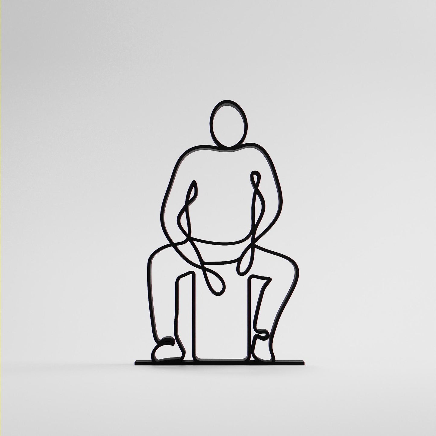 Cajon Player - Customized Line Art Figure