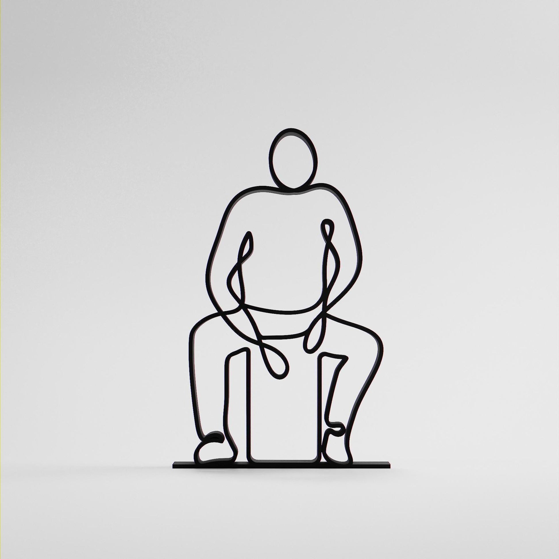 Cajon Player - Customized Line Art Figure