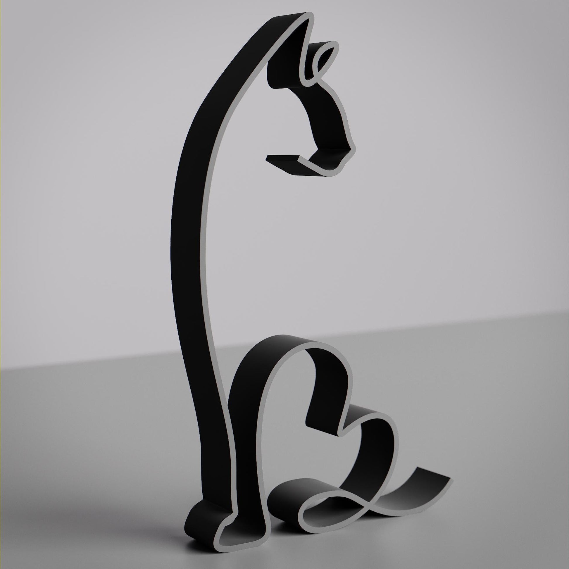 Abyssinian Cat 16 - Line Art Figure