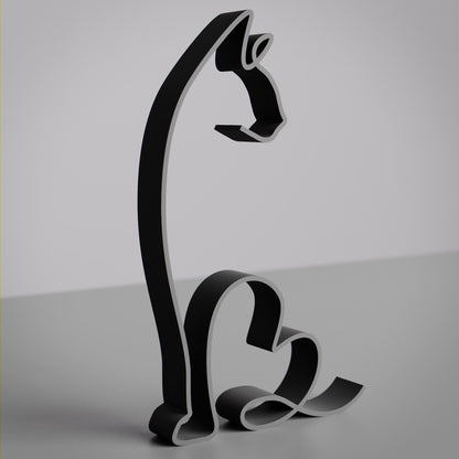 Abyssinian Cat 16 - Line Art Figure