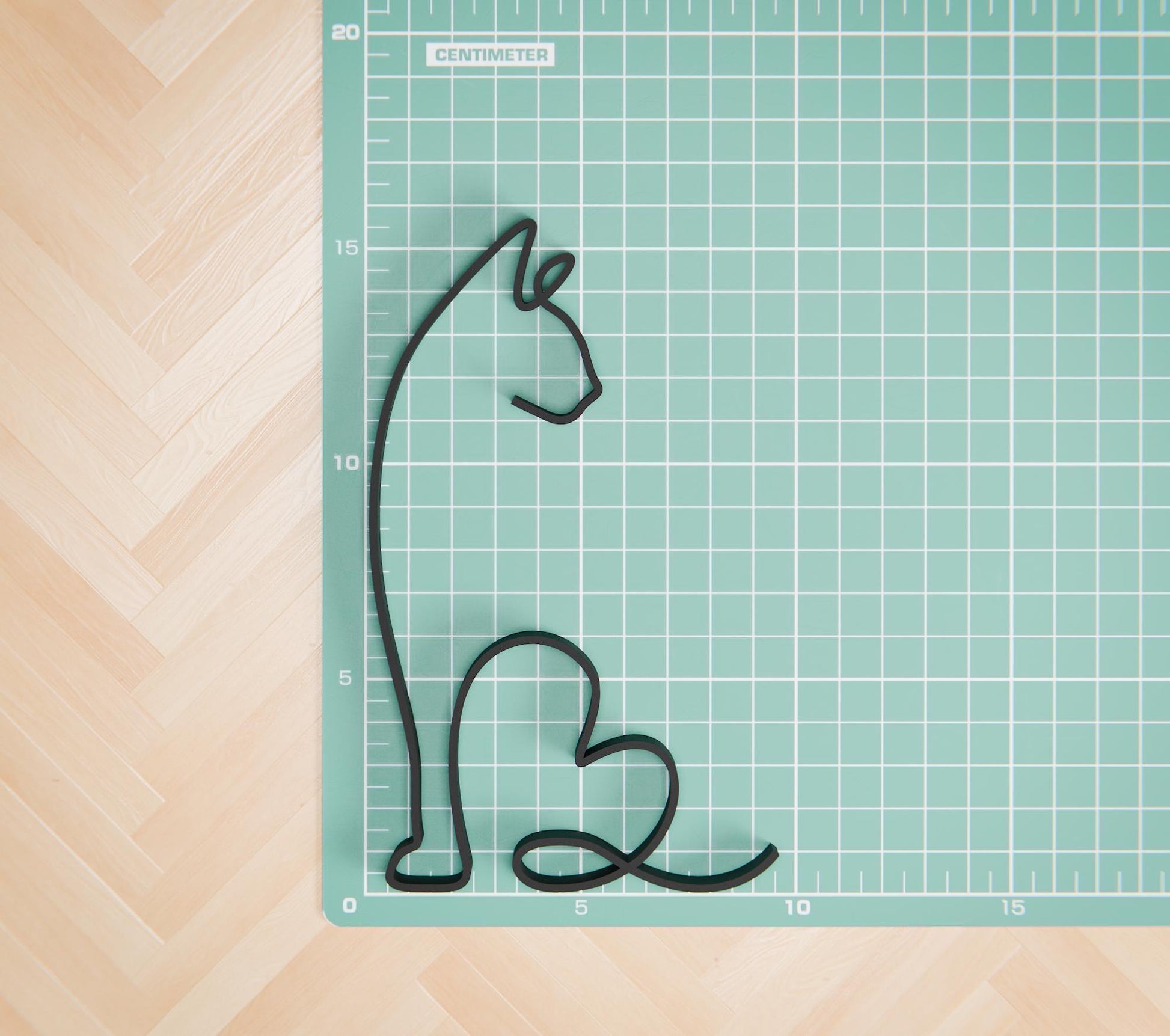 Abyssinian Cat 16 - Line Art Figure