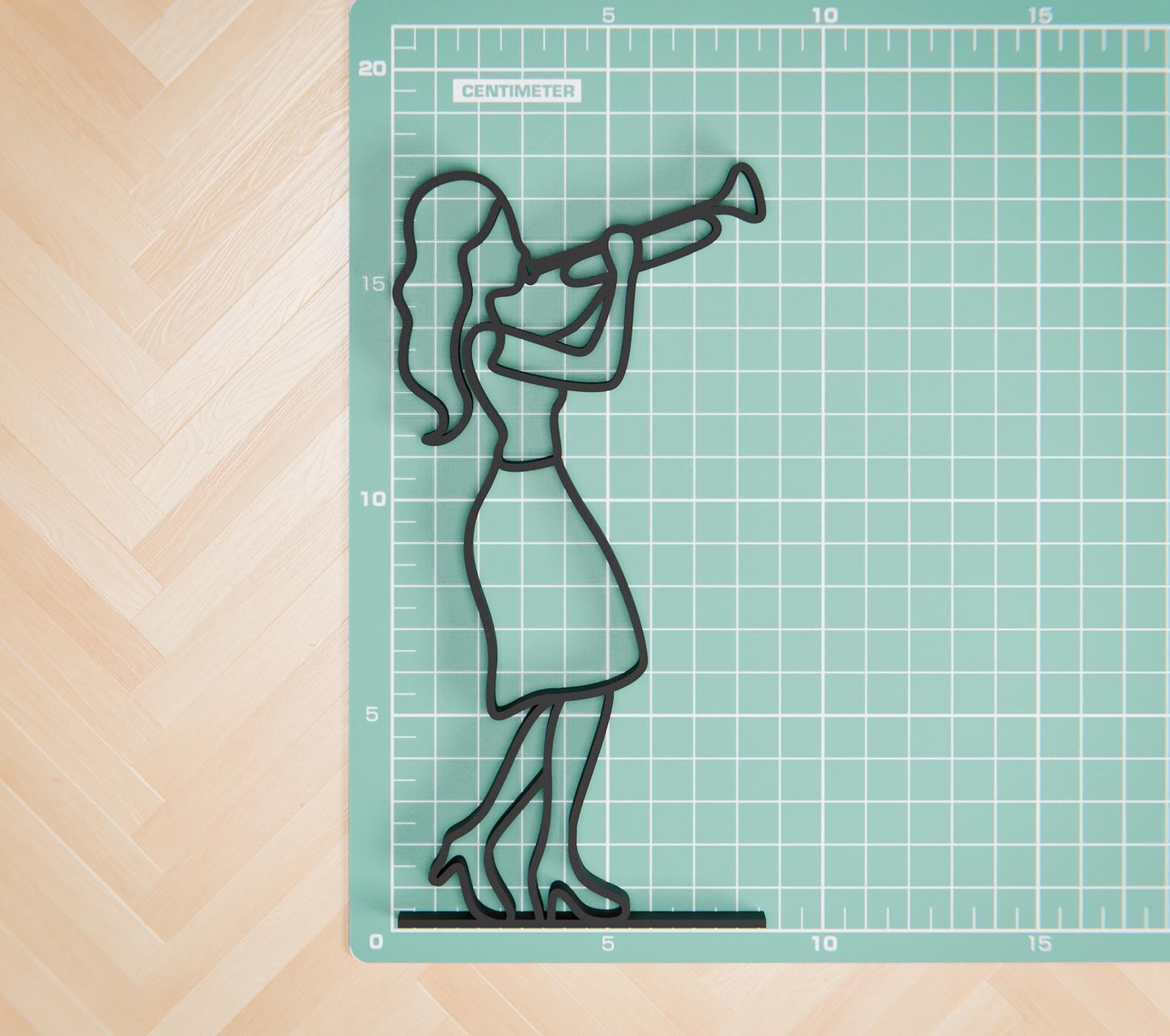 Female Trumpeter - Customized Line Art Figure