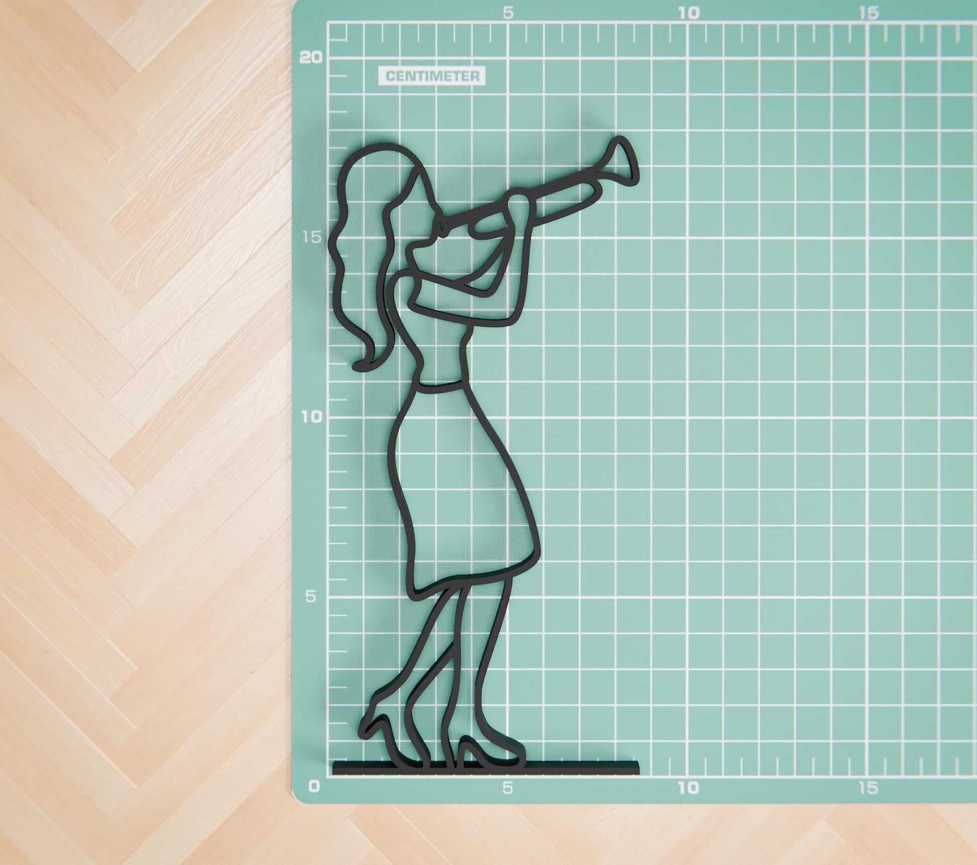 Female Trumpeter - Customized Line Art Figure