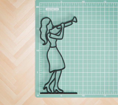Female Trumpeter - Customized Line Art Figure