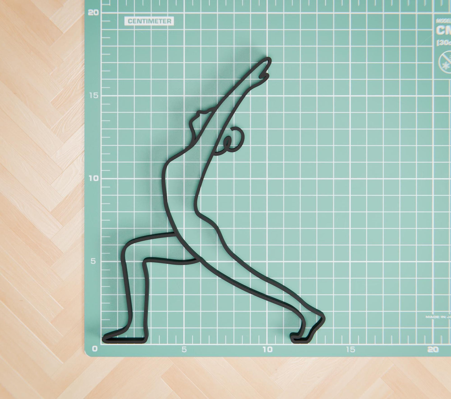 Yoga Warrior Pose - Line Art Figure