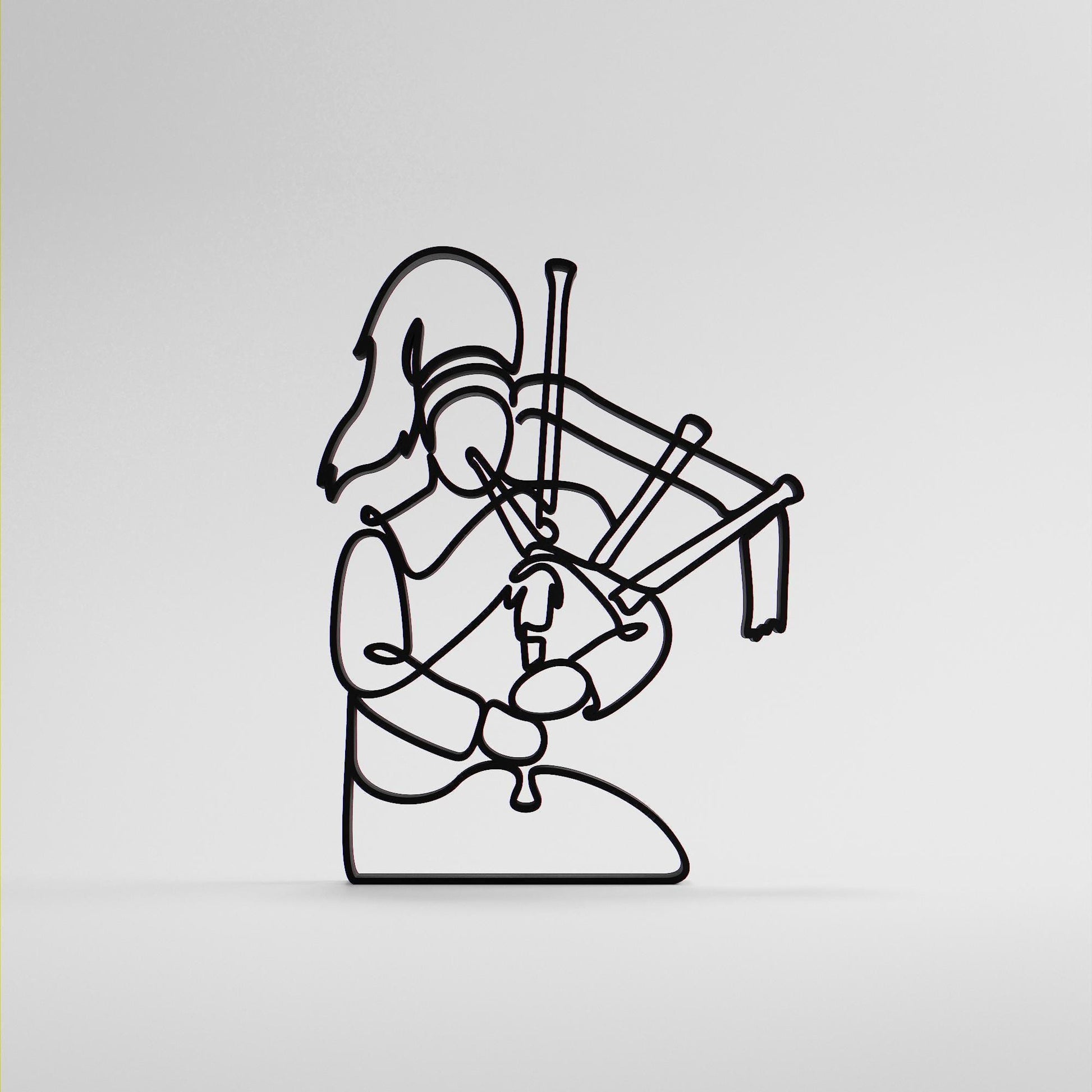 Bagpipe Player - Customized Line Art Figure