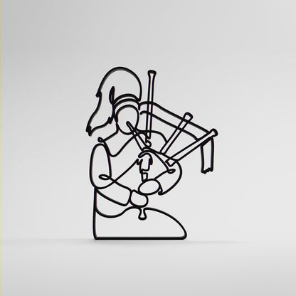 Bagpipe Player - Customized Line Art Figure