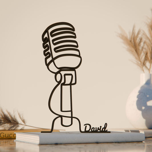 Microphone - Customized Line Art Figure