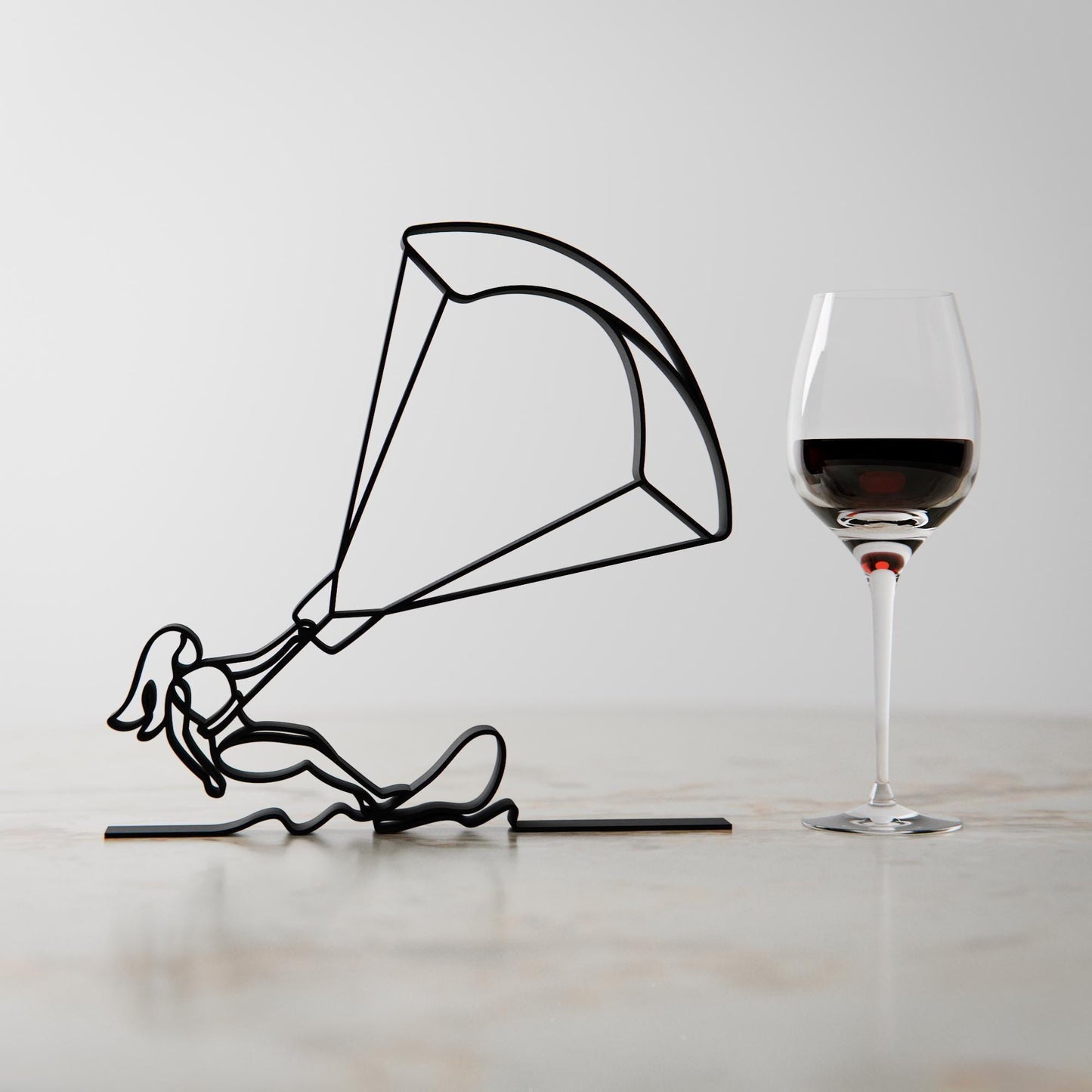 Female Kite Surfer - Customized Line Art Figure