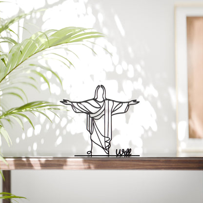 Christ the Redeemer - Customized Line Art Figure