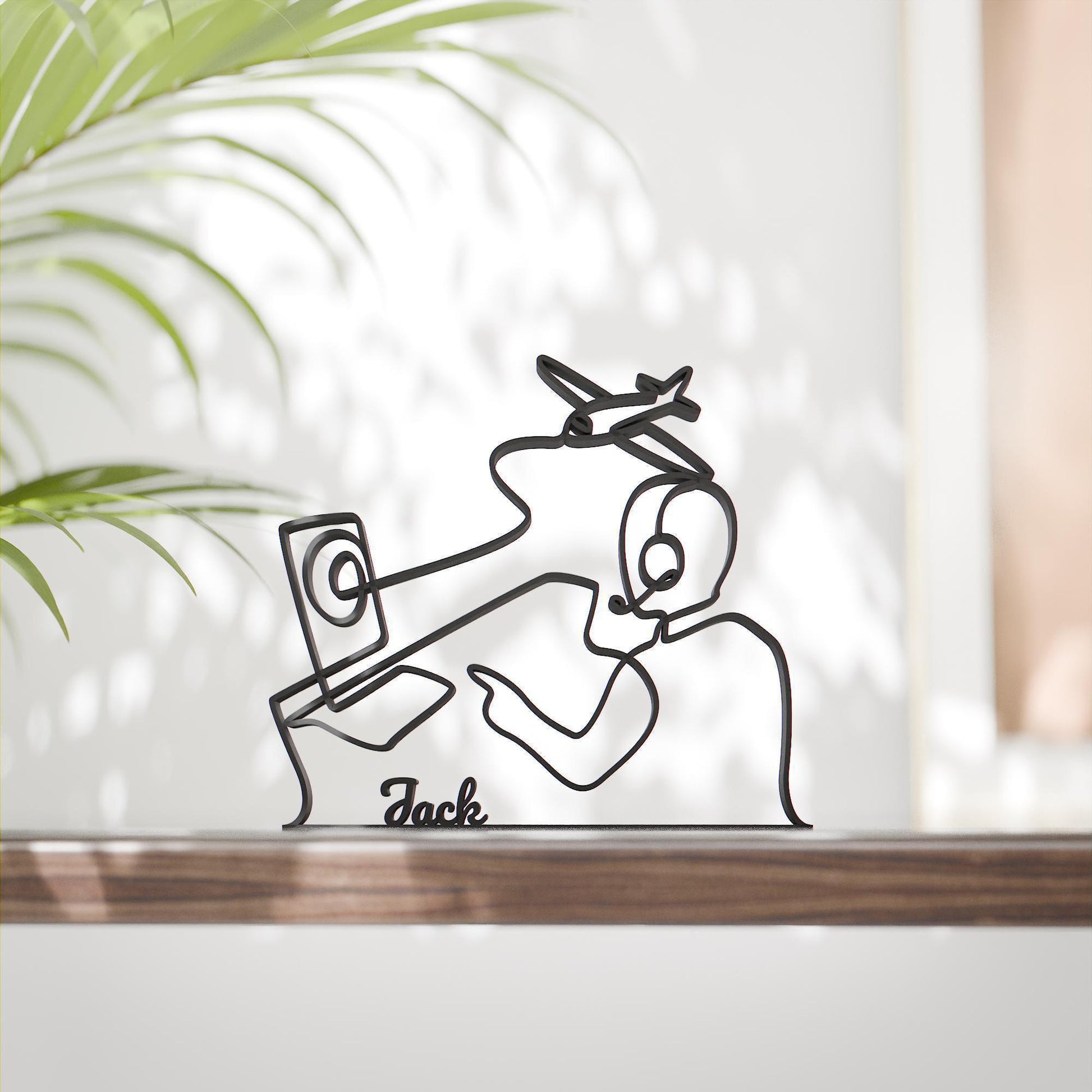 Air Traffic Controller - Customized Line Art Figure