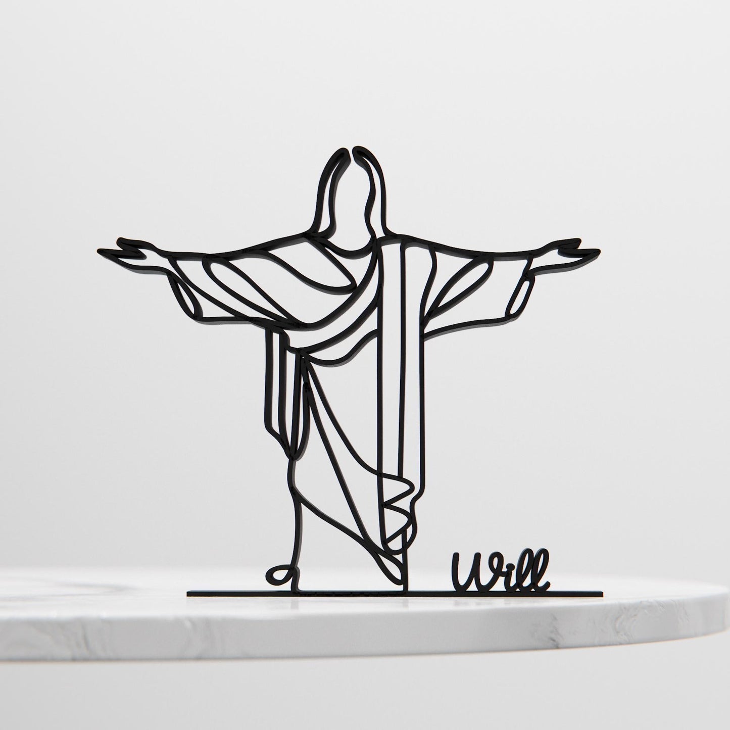 Christ the Redeemer - Customized Line Art Figure