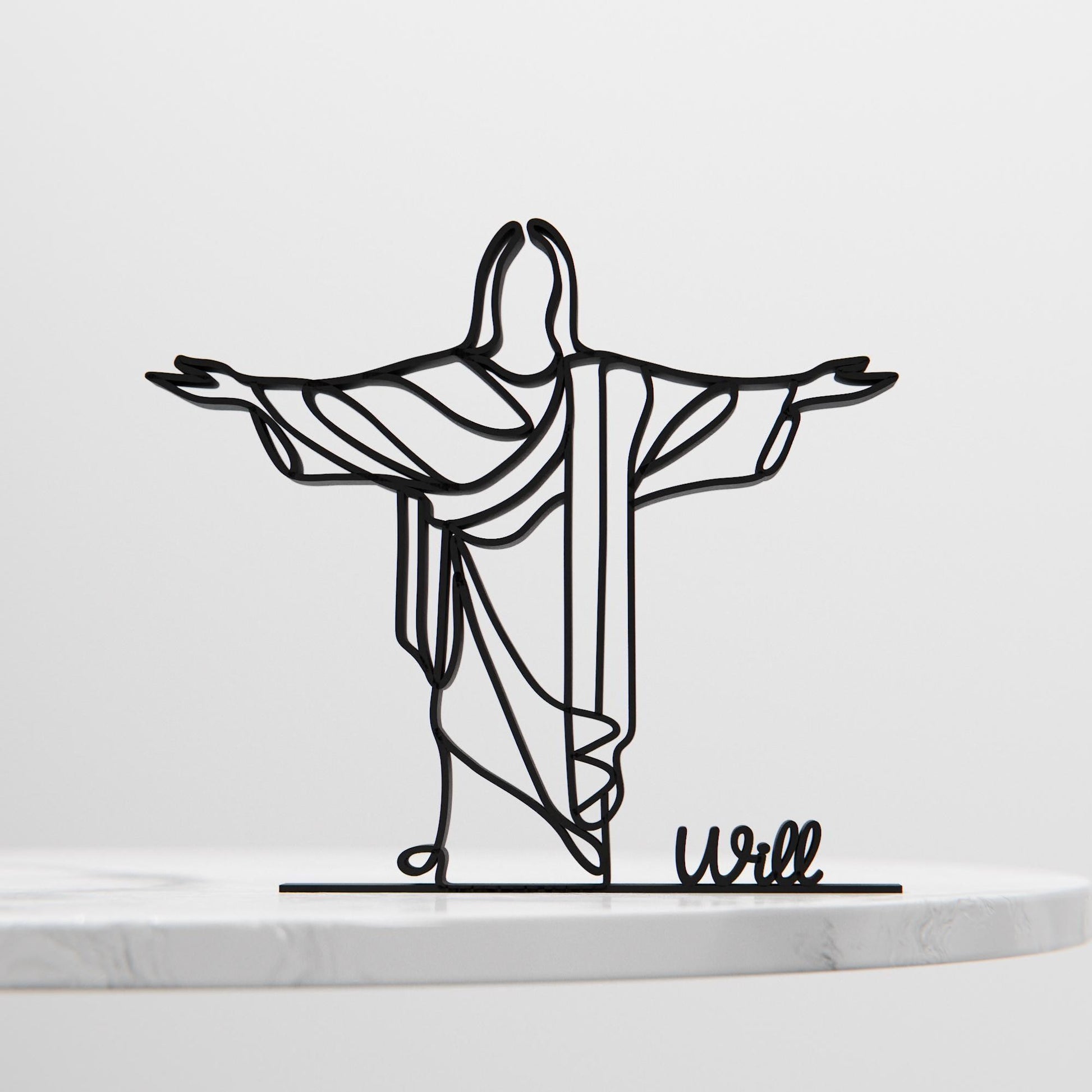 Christ the Redeemer - Customized Line Art Figure