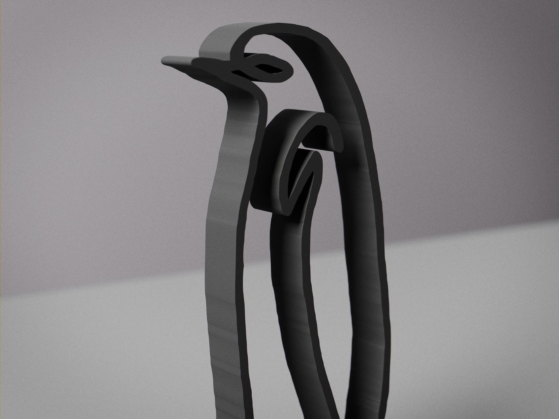 Picasso's Penguin - Line Art Figure