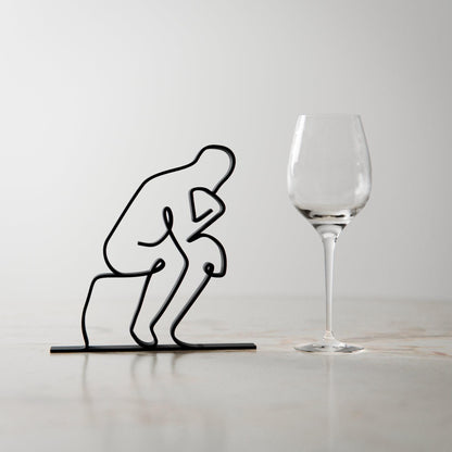 The Thinker - Customized Line Art Figure
