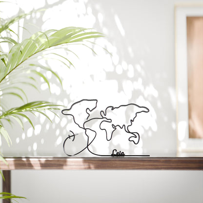 World Map - Customized Line Art Figure
