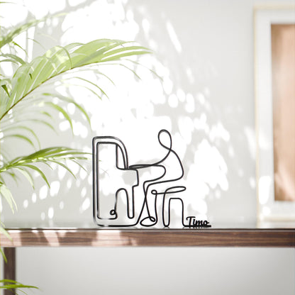 Pianist 02 - Customized Line Art Figure