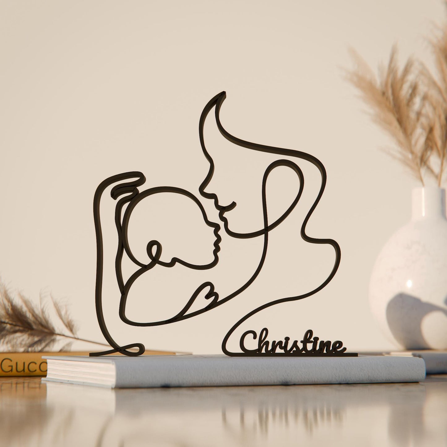 New Mom - Customized Line Art Figure