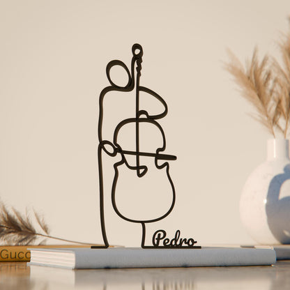 Contrabass Player - Customized Line Art Figure