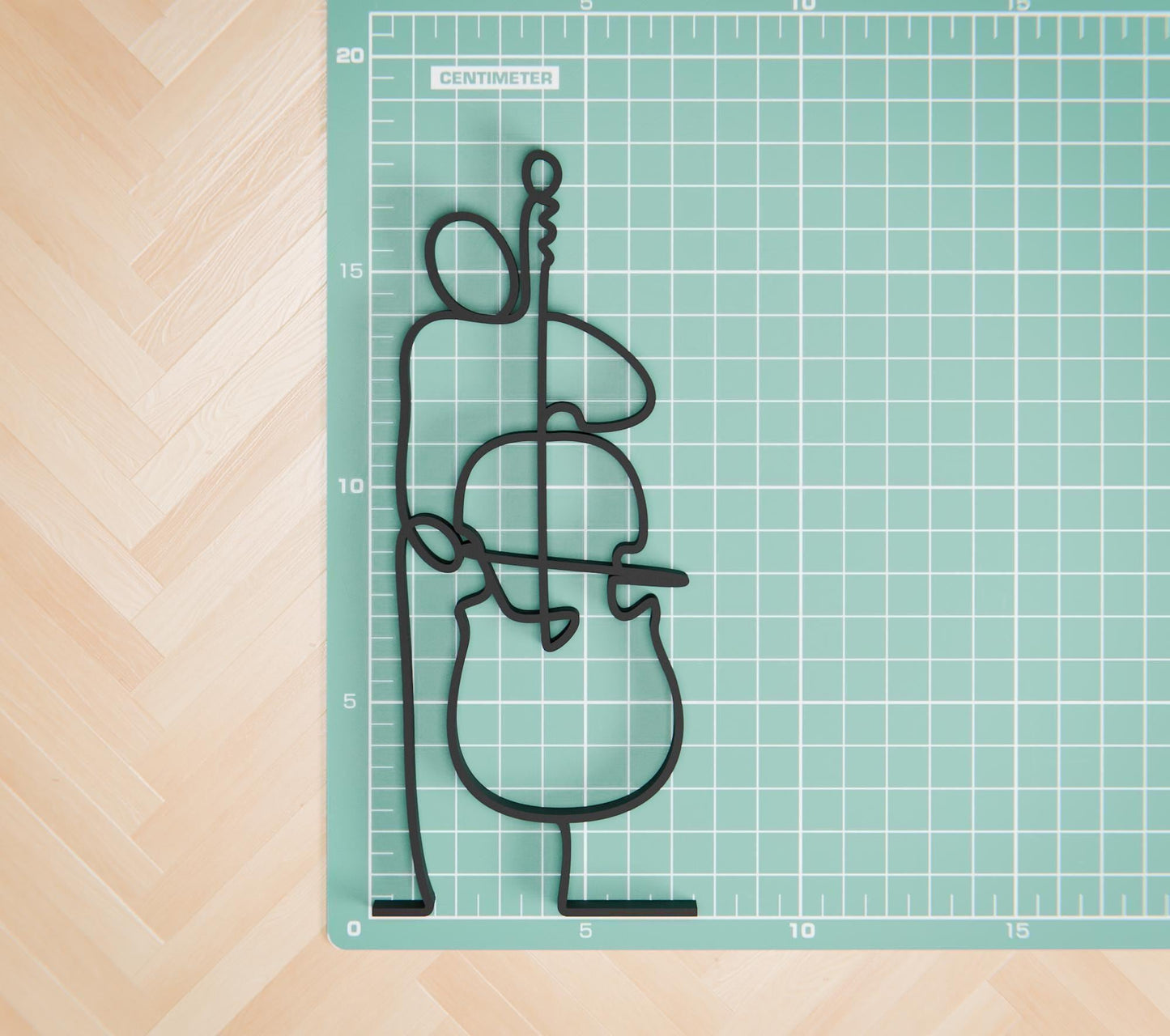 Contrabass Player - Customized Line Art Figure