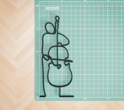 Contrabass Player - Customized Line Art Figure
