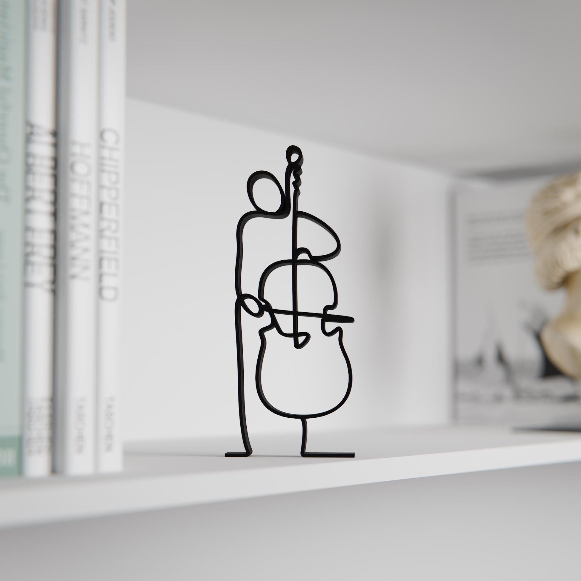 Contrabass Player - Customized Line Art Figure
