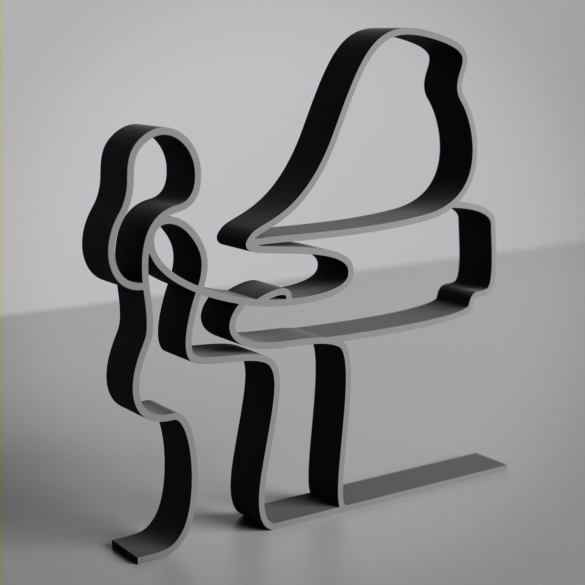 Female Pianist - Customized Line Art Figure