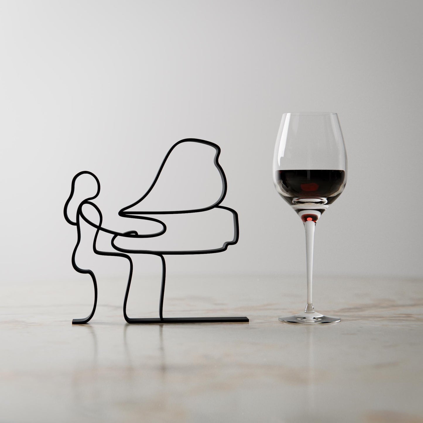 Female Pianist - Customized Line Art Figure