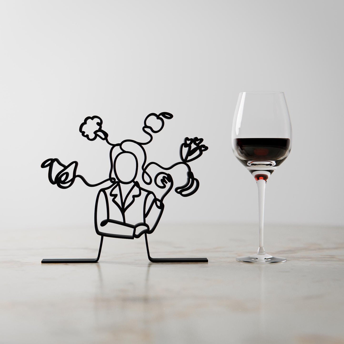 Female Dietitian - Customized Line Art Figure