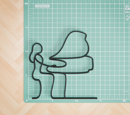 Female Pianist - Customized Line Art Figure