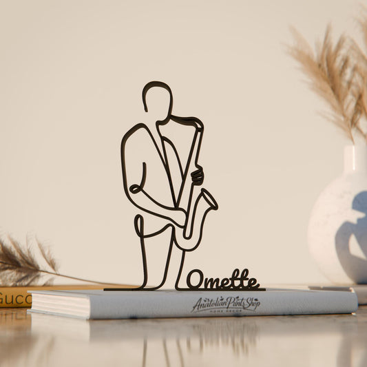 Saxophonist 02 - Customized Line Art Figure