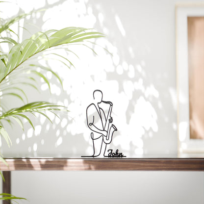 Saxophonist 02 - Customized Line Art Figure