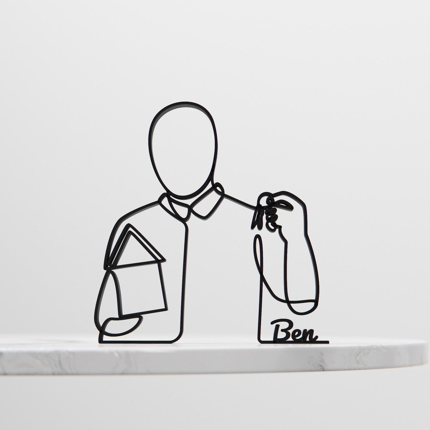 Real Estate Agent - Customized Line Art Figure