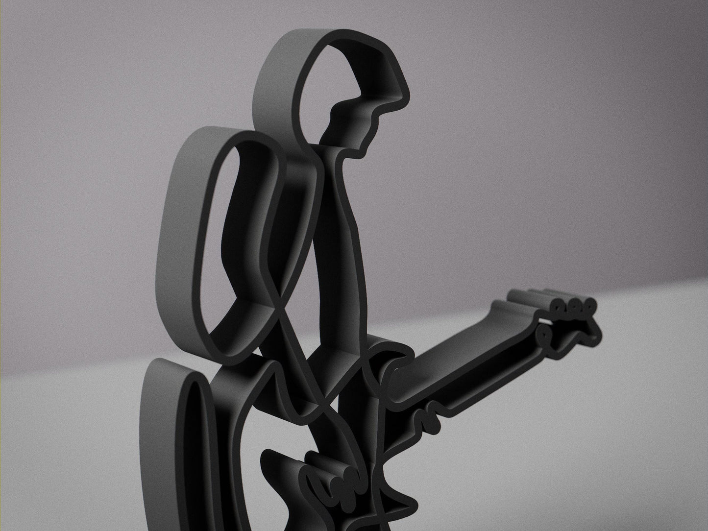 Electric Guitarist - Customized Line Art Figure