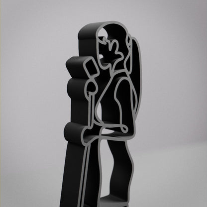 Woman Vocalist - Customized Line Art Figure