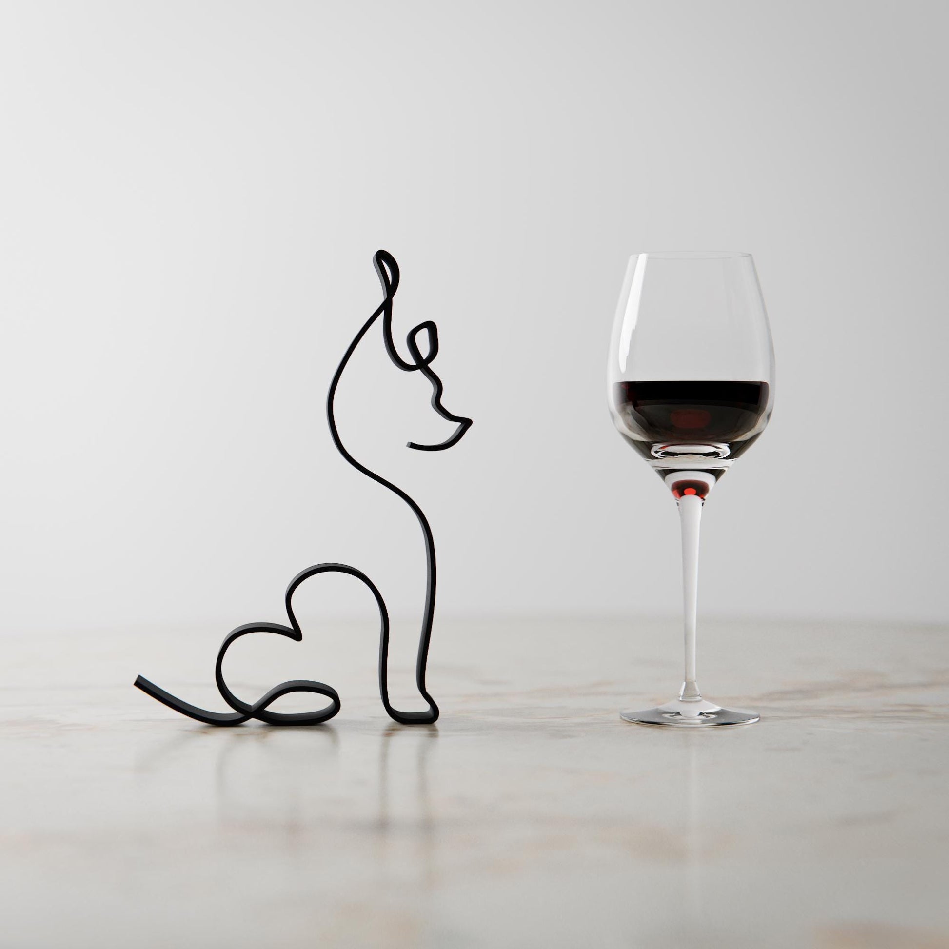 Chinese Crested Dog 07 - Line Art Figure