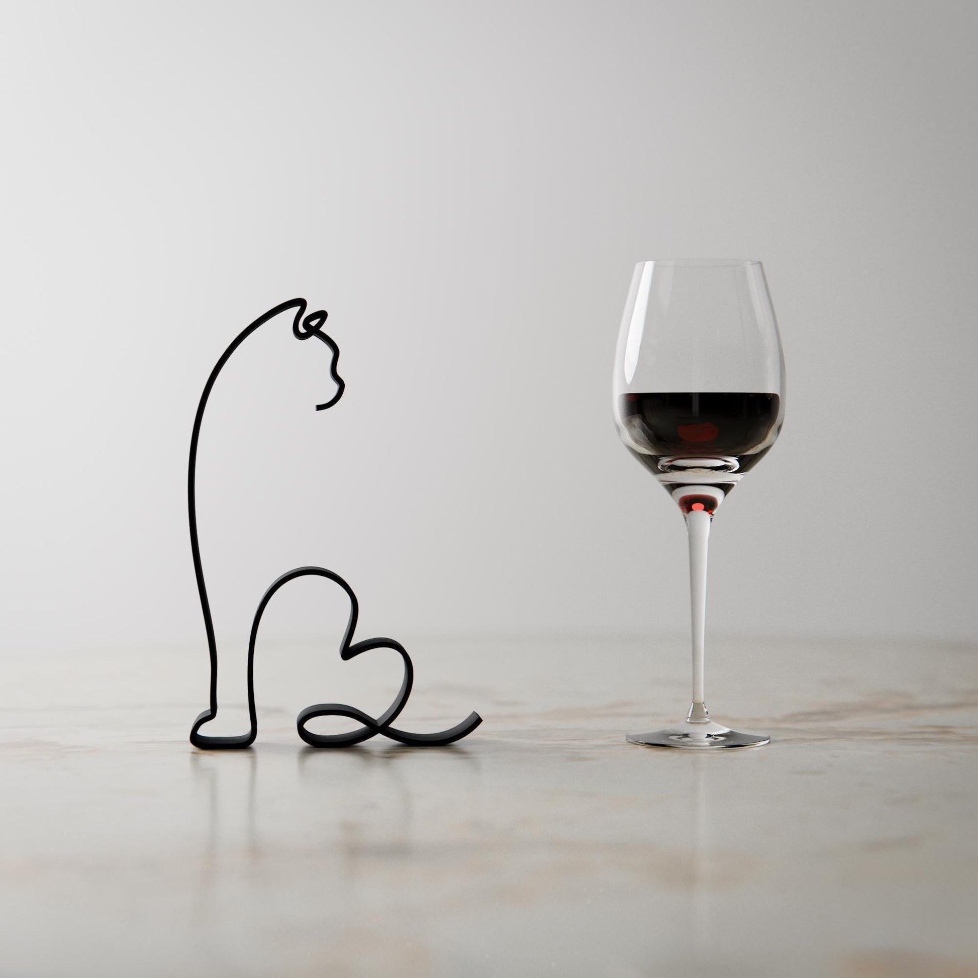 British Shorthair Cat 01 - Line Art Figure