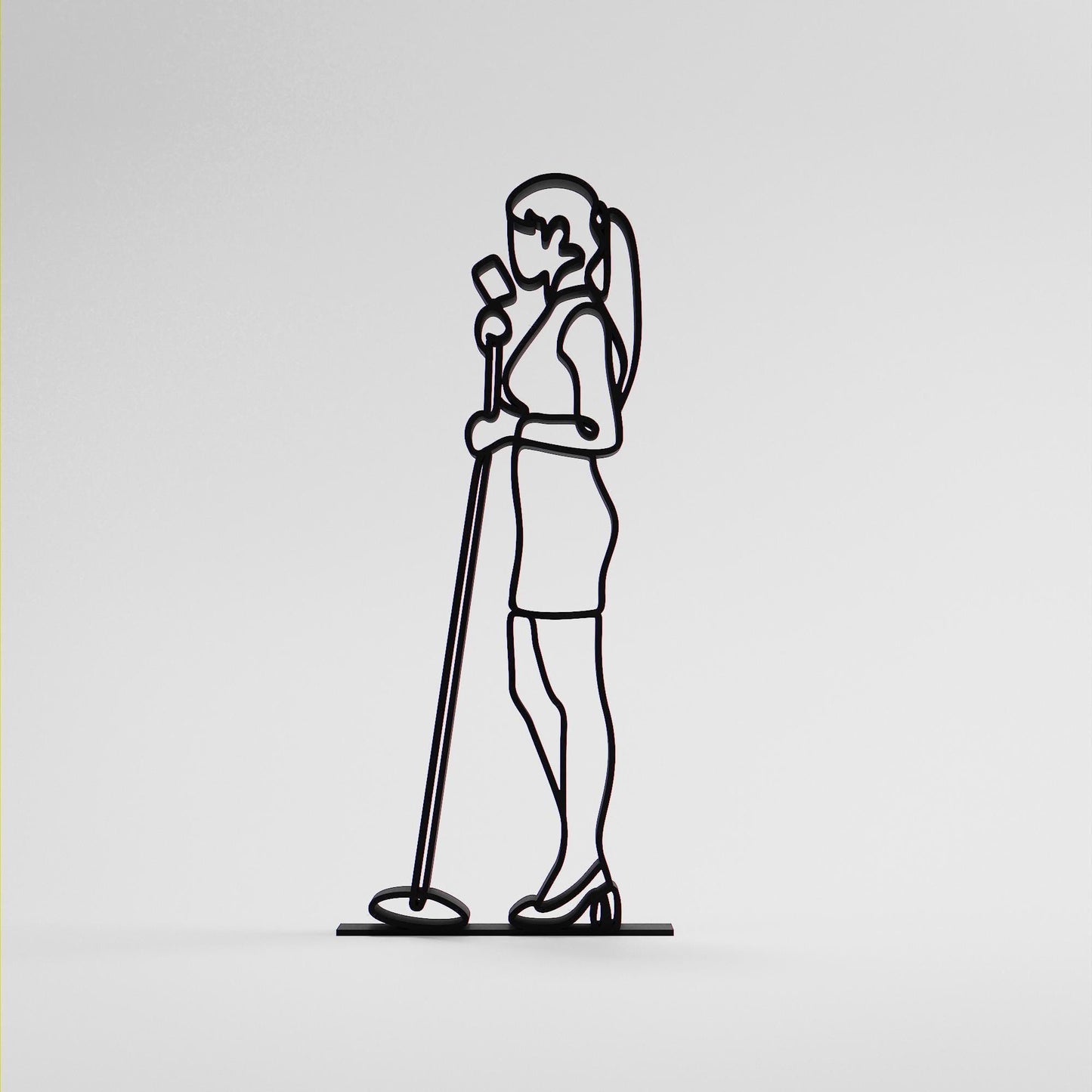 Woman Vocalist - Customized Line Art Figure