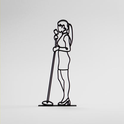 Woman Vocalist - Customized Line Art Figure