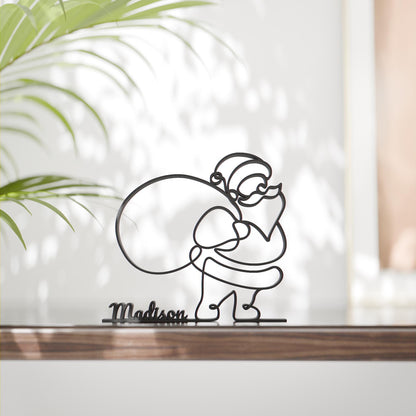 Santa with Bag - Customized Line Art Figure