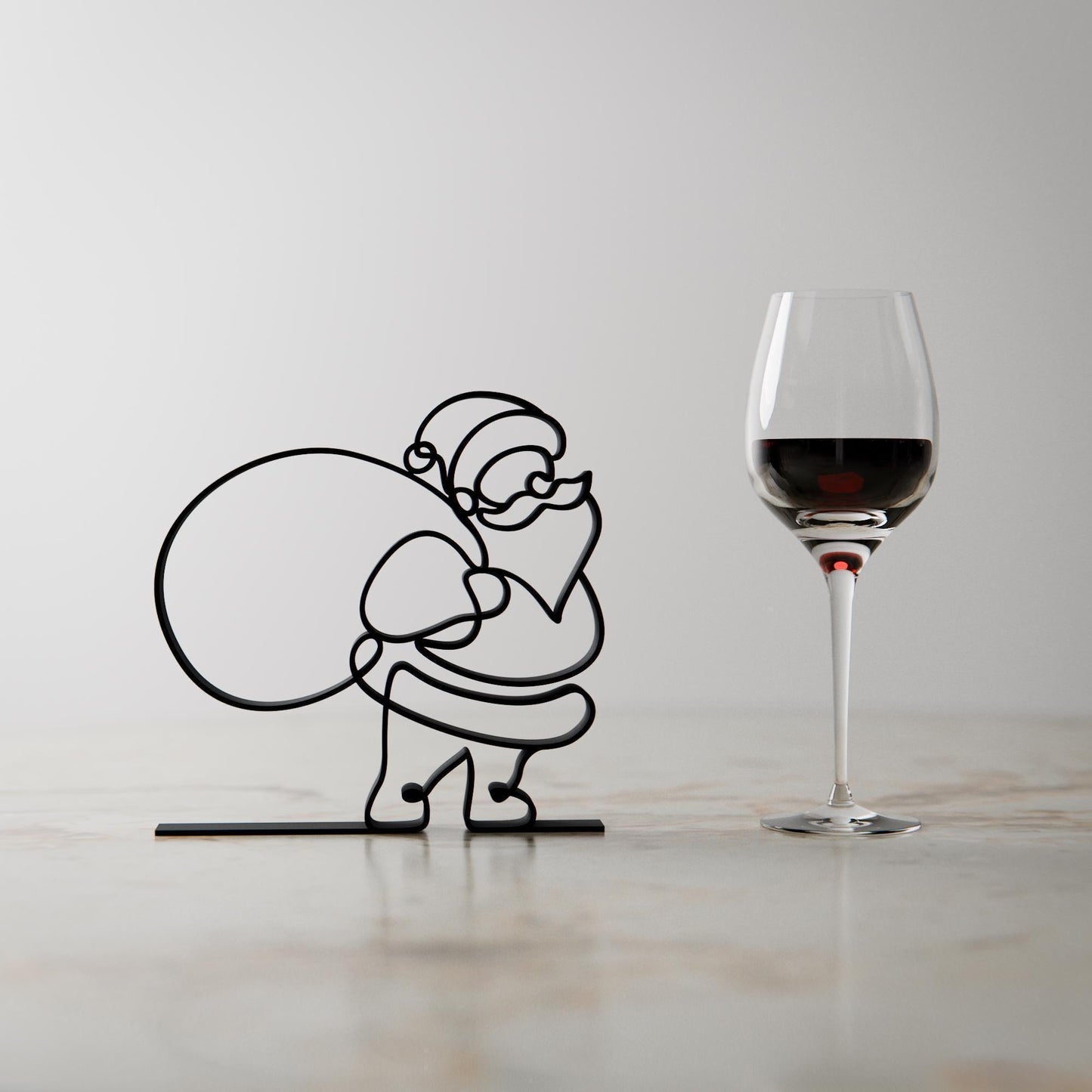 Santa with Bag - Customized Line Art Figure