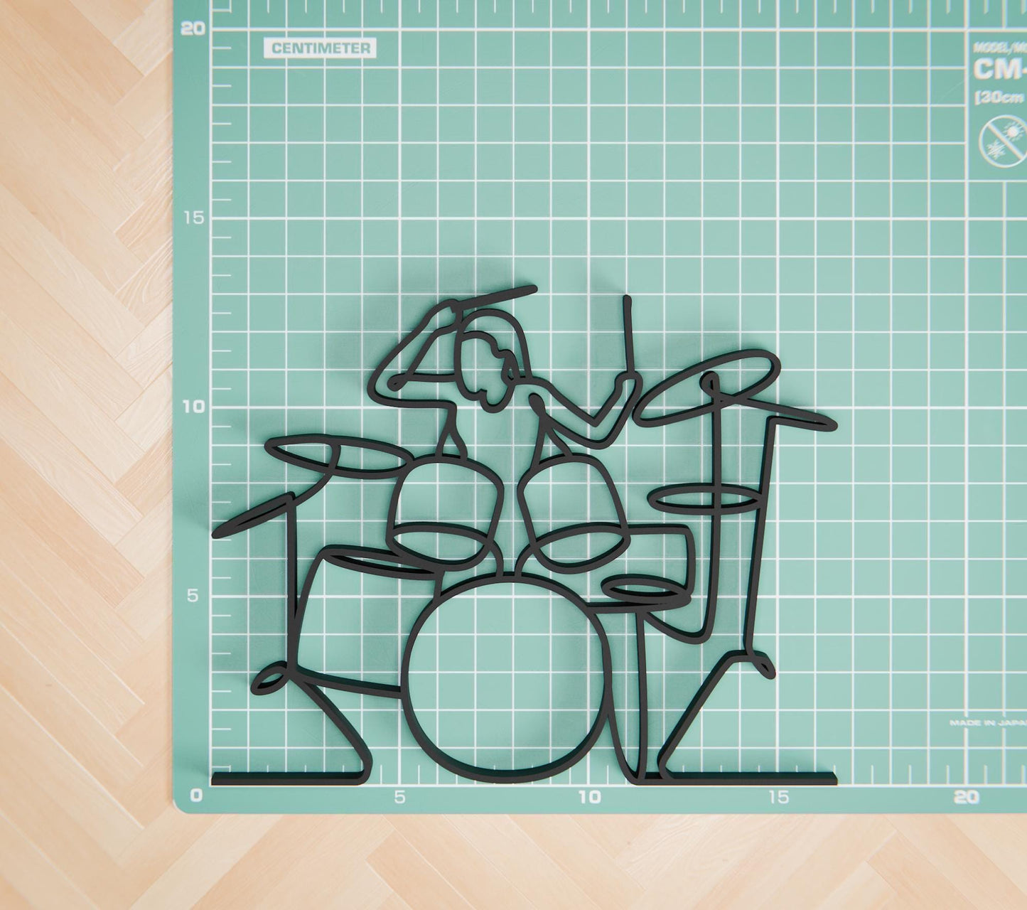 Female Drummer - Customized Line Art Figure