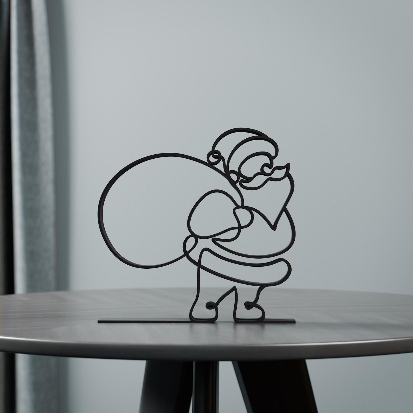 Santa with Bag - Customized Line Art Figure