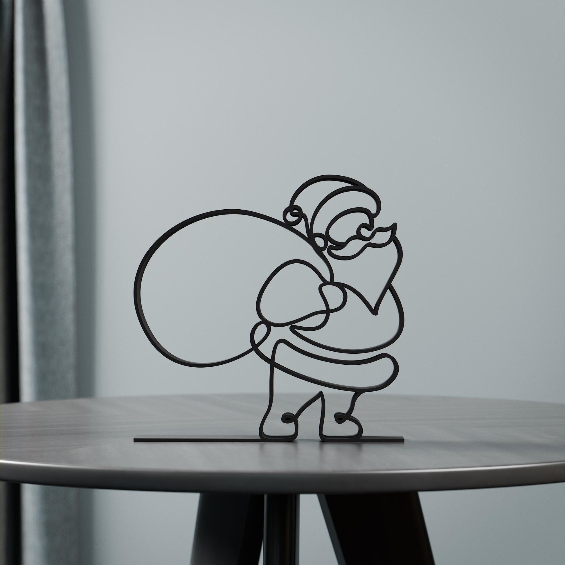 Santa with Bag - Customized Line Art Figure