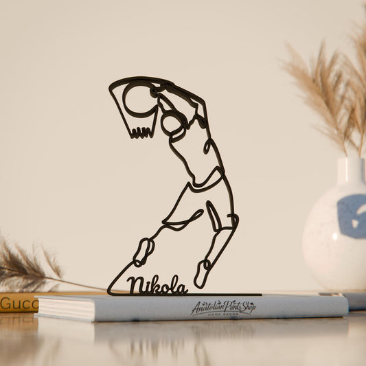 Basketball Player - Customized Line Art Figure