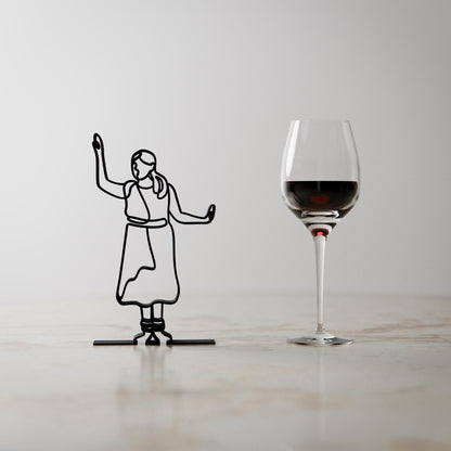 Kathak Dancer - Line Art Figure