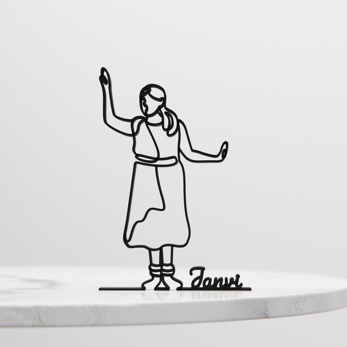 Kathak Dancer - Line Art Figure