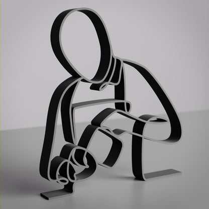 Barista - Customized Line Art Figure