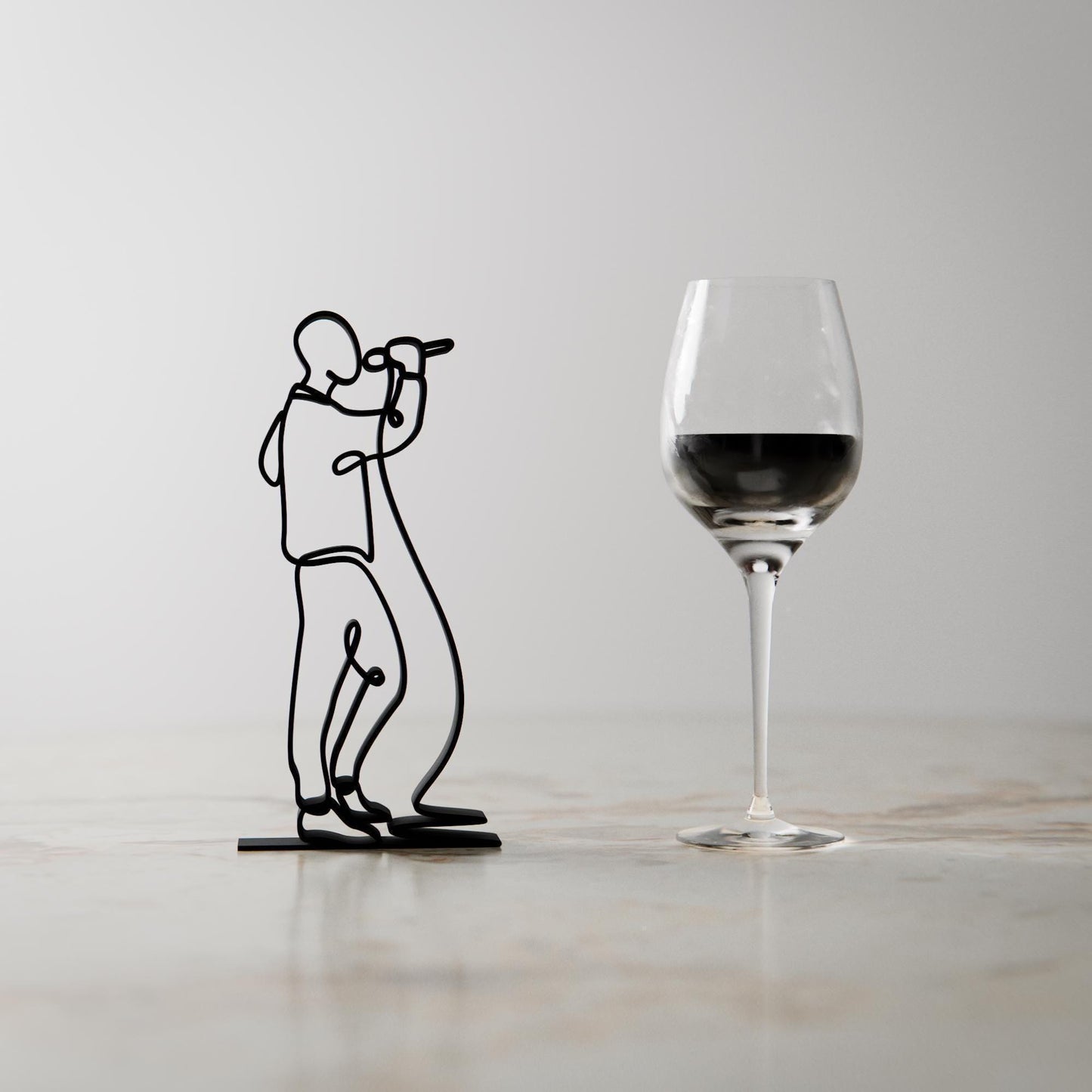 Male Vocalist - Customized Line Art Figure